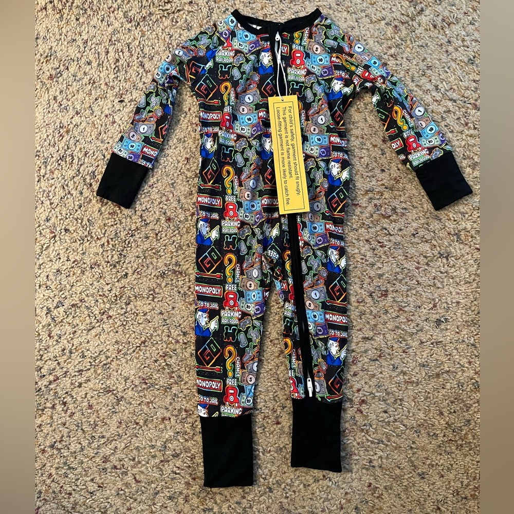 Monopoly themed bamboo zippy nwt